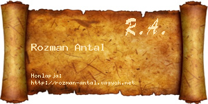 Rozman Antal névjegykártya